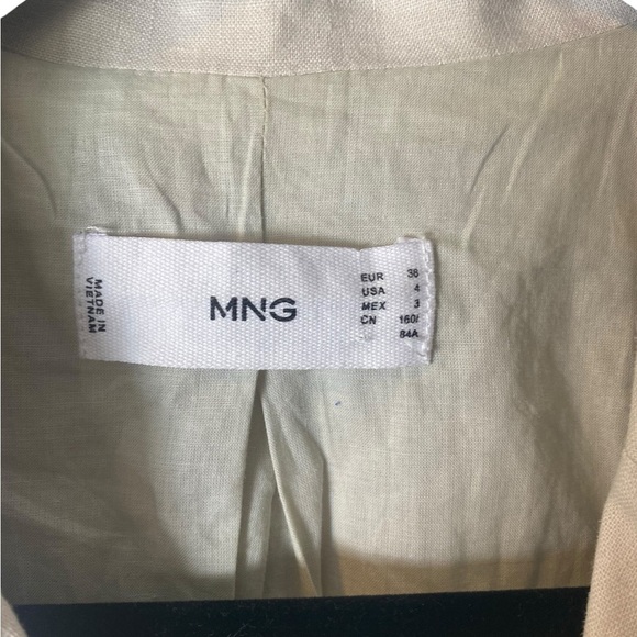 MNG Linen Blend Blazer Size 4 - Picture 3 of 6
